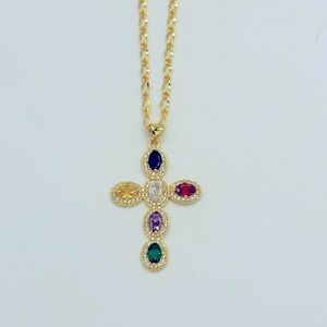 Des’on Women’s Theodosia Multicolored Gold Chain Pendant